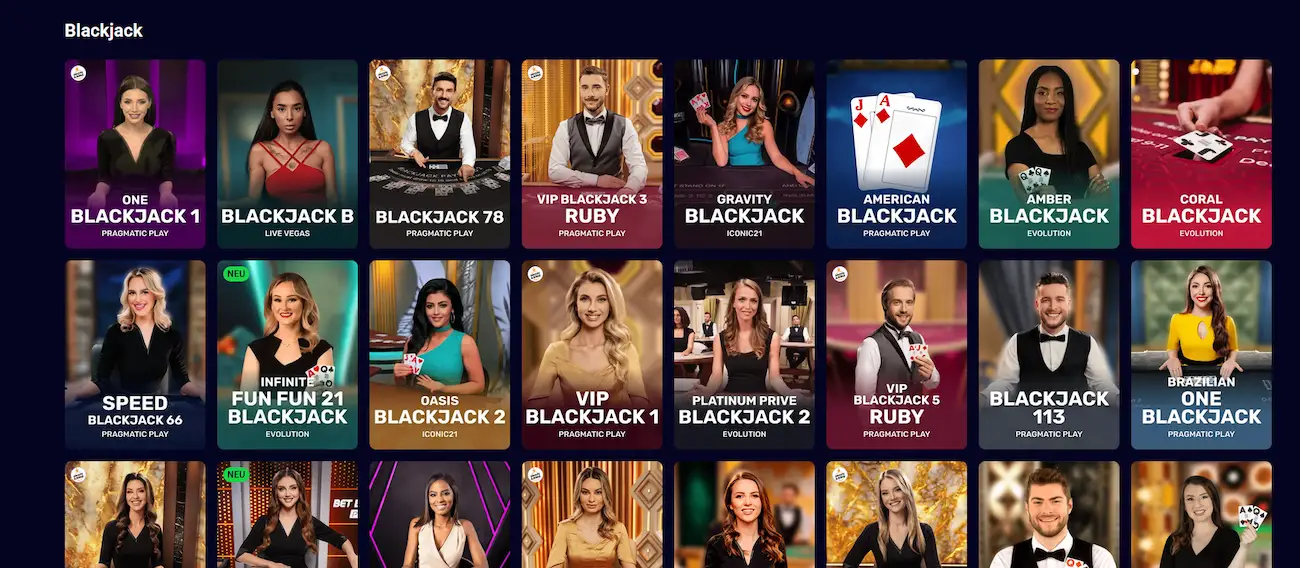 Blackjack in der mobilen Spinjo App