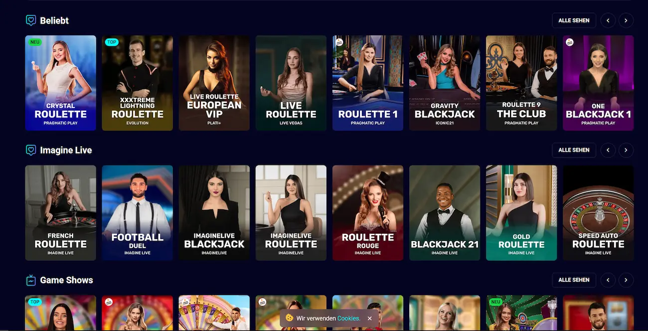 Live-Casino-Tisch mit Dealer bei Spinjo Casino