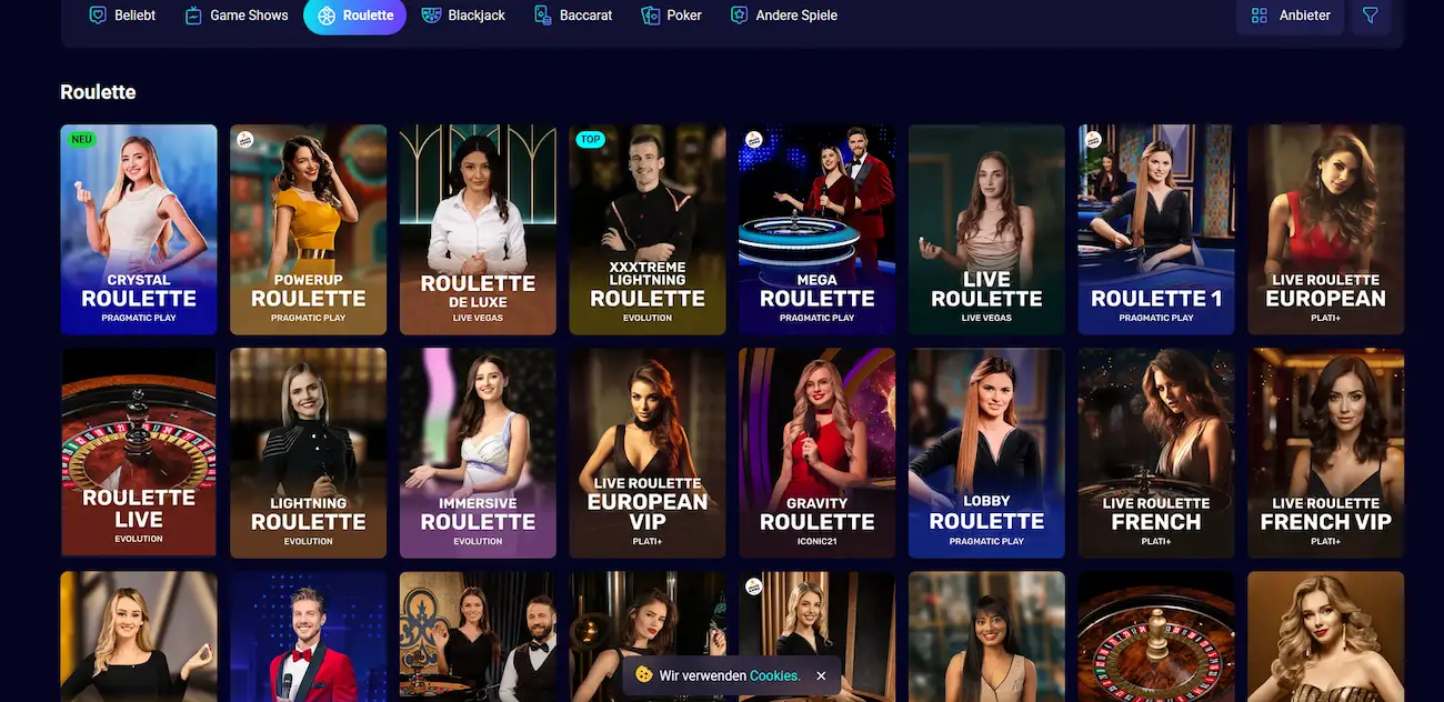 Roulette-Tisch im Spinjo Casino